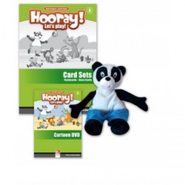 Hooray! Let's Play! A Cards Set ,Cartoon DVD  & Handpuppet (for all levels) 