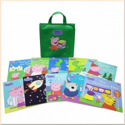 Peppa Pig 10 books collection in a green bag 